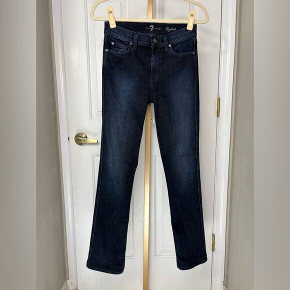 7 for all mankind Dylan Dark Wash Straight Leg High Rise size 26 Blue Jeans Pant - Picture 4 of 11